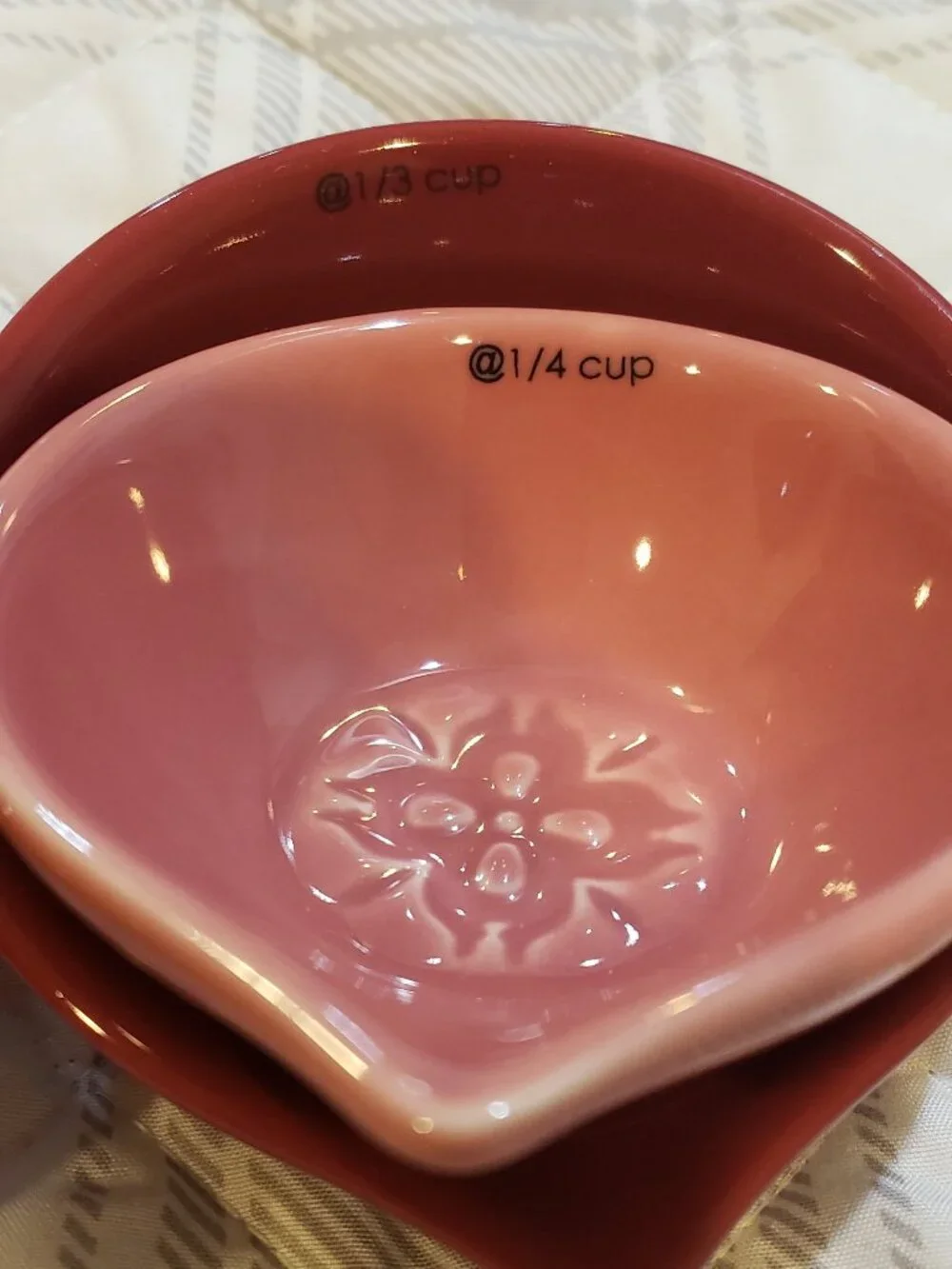 Y2K Vintage Chantal Ceramic Nesting prep bowls set of 4 Red Gradient